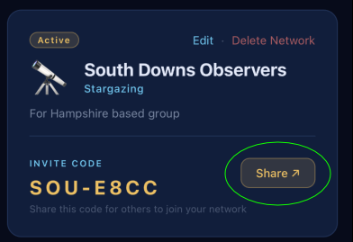 mobile sharing an activity network in SafeOutside